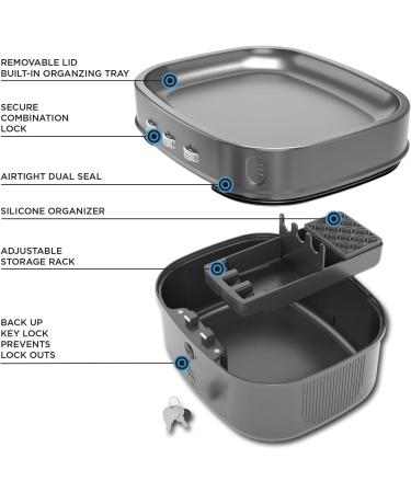 Stash Monkey Airtight Lockable Organizer Box with Tray & Rack - Ultimate Storage Solution for International Shipping - Buy Online on GoSupps.com