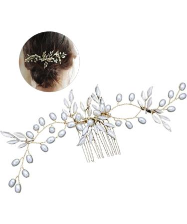Ipetboom Bridal Hair Comb Golden Hair Jewels for Women Headwear for Women Leaf Hair Comb Womens Hair Accessories Hair Accessories for Women Hair Combs for Women Hairpin Wedding Bridesmaid - Buy Online on GoSupps.com