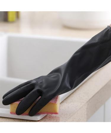 SEPTAM Cleaning Gloves Household Gloves Black Washing Waterproof Plastic Rubber Household Cleaning Anti-slip Durable Kitchen Dishwashing - Buy Online on GoSupps.com