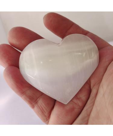 Specimen Healed Natural Crystal Heart Gypsum Heart Hand Made Quartz Gemstones Stone Hearts Balancing Collector Crystals Reiki As a Gift FZUGEDRLI