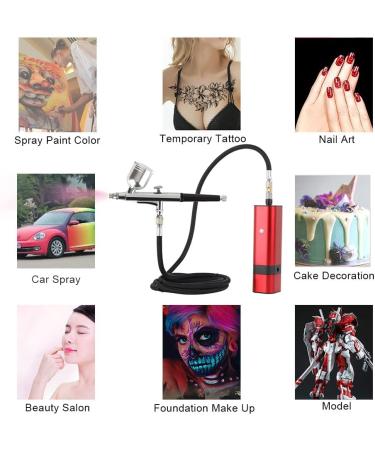 32PSI Airbrush Kit Cordless Airbrush Compressor Rechargeable Mini Airbrush for Model Painting Tattoo Makeup Barber Shop Nail - Buy Online on GoSupps.com