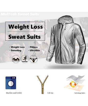 MulYeeh Heavy Duty Full-Zip Sauna Suit for Weight Loss - Silver X-Large - Buy Online on GoSupps.com