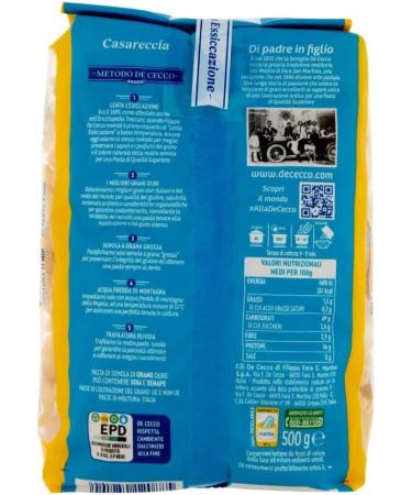 5X De CECCO CASARECCIA (5 Packs of 500 g) 2.5 kg - Buy Online on GoSupps.com