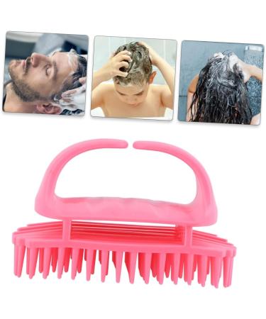 Tovinanna 2-Piece ABS Hairbrush & Shampoo Massage Device for Thin Hair - Pink Hair Cleaning Brush for Men & Women 10.5x7x5.5cm - Buy Online on GoSupps.com