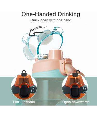 MICHLEY 16oz Water Bottle with Straw for Toddlers 3+ Years - Orange Lion - Buy Online on GoSupps.com