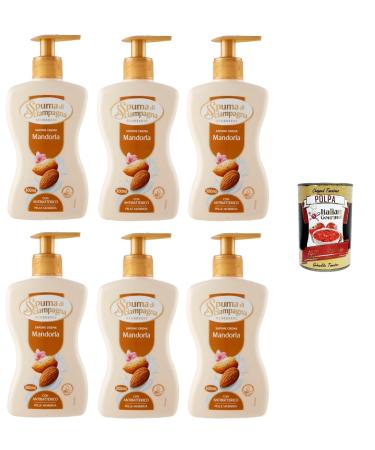 Italian Gourmet E.R. Champagne Foam Almond Cream Soap Almond Cream Soap 6 x 300 ml + Italian Gourmet Pulp 400 g