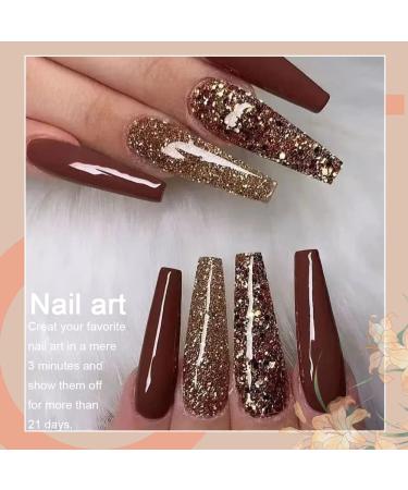 Arte Clavo Gel Nail Colors 29PCS Set with Top Coats & Base Coat - Red, Brown, Orange and Glitter UV Gel Varnish Starter Kit | S2402 Brown Orange Collection - Buy Online on GoSupps.com