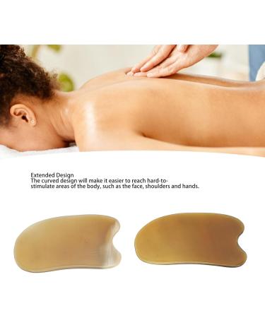 2Pcs Gua Sha Facial Tool Artificial Cow Horn Curved Design Gua Sha Facial Tool Improve Lymphatic Drainage Gua Sha Tool for Neck Back Hands Wrists Shoulders Feet - Buy Online on GoSupps.com