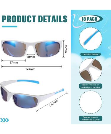 Polarized Sports Sunglasses - 18 Pairs for Men, Women, Youth - Flexible Frame for Running, Driving, Cycling - Assorted Colors - Buy Online on GoSupps.com