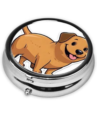 Funny Dachshund Dog Round Pill Box | 3 Compartment Mini Portable Travel Medicine Organizer - Buy Online on GoSupps.com