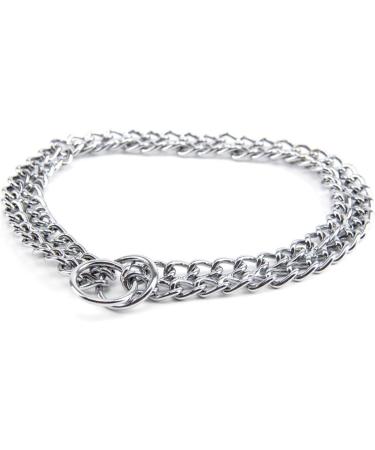 JYHY Luxury Dog Choke Collar Slip P Chain -Pet Iron Metal Double Chain Row Neck Walking Training Small Medium Large Dogs 55cm 2.5mm*55cm - Buy Online on GoSupps.com