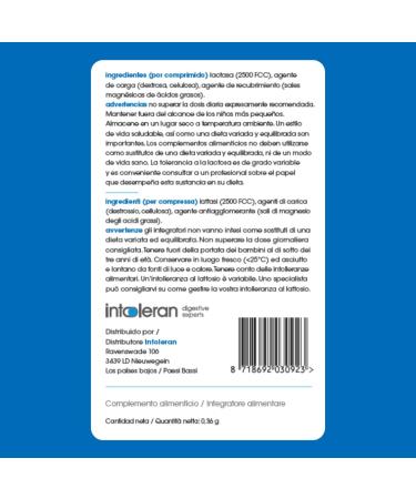 Intoleran Lactase 2500 Enzymes Digestives Pack de 6 Comprim s | Enzyme lactase pour aider la digestion du lactose et l'intol rance au lactose | Petite tablette | Pur et v g talien | - Buy Online on GoSupps.com