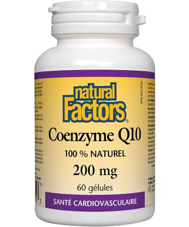 Natural Factors Coenzyme Q10 200 mg - 60 Softgels | Heart Health & Energy Support - Buy Online on GoSupps.com