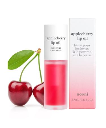 NOONI Korean Lip Oil - Applecherry | with Apple Seed Oil  Lip Stain  Moisturizing  Glowing  Revitalizing  and Tinting for Dry Lips  0.12 Fl Oz (Pink) 02 Applecherry