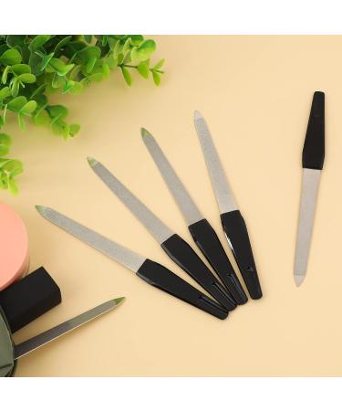 6-Piece Professional Metal Nail File Set Double-Sided Black Nail Files for Natural Nails Manicure & Pedicure - Non-Slip Handle | Perfect for Fingernails & Toenails - Buy Online on GoSupps.com