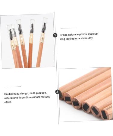 CANIGHT 2pcs Double Ended Eyebrow Pencil with Brush Women Brow Pencil Dark Brown Eyebrow Pencils Wood - Buy Online on GoSupps.com