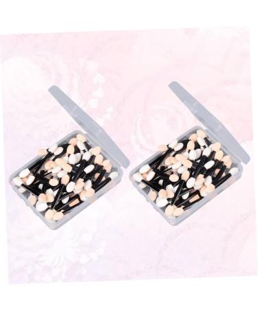 Didiseaon 100 Pcs Makeup Brush Oval Eyeshadow Brush Dual Sided Eyeshadow Brush Eye Shadow Brush Mini Set Size 2 Black - Buy Online on GoSupps.com