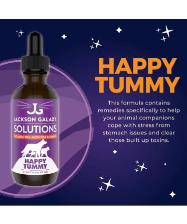 Jackson Galaxy Happy Tummy Pet Solution - Stress Relief & Toxin Cleanse - Aid for Stomach Issues - All-Natural & Reiki Infused (2 oz.) - Buy Online on GoSupps.com