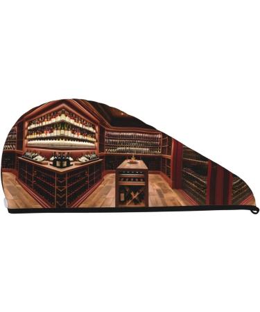 Red Wine Cellar Coral Velvet Dry Hair Cap | Ideal for Home Travel Pool Parties & Beach Baths - Fast International Shipping - Buy Online on GoSupps.com