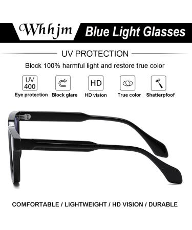 Buy Square Blue Light Glasses for Men & Women - Fashionable Rectangle Computer Eyewear for Anti Eyestrain & Headache Relief - 01 Black 48mm - Buy Online on GoSupps.com