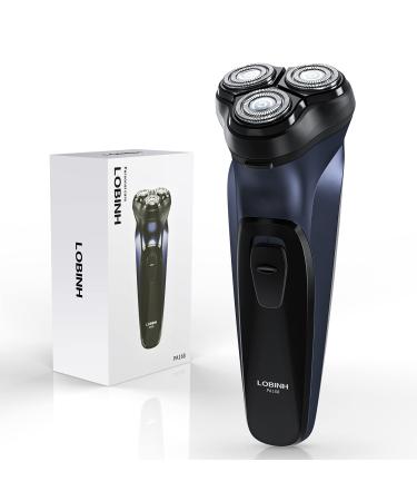 LOBINH Electric Razor for Men, Rechargeable Electric Rotary Shaver, Washable Shaving Head, USB Type-C 1.5 Hour Fast USB Charging, 4D Floating Head - PA168 (Electric Razor with Wall Charger)
