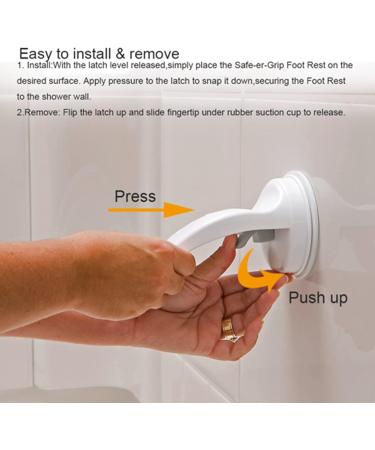 Suction Cup Foot Rest Shower Foot Rest Non-Slip Foot Support Safe Grip Plastic Bathroom Shower Shaving Leg Aid Foot Rest Suction Cup Step for Home Hotel - Buy Online on GoSupps.com