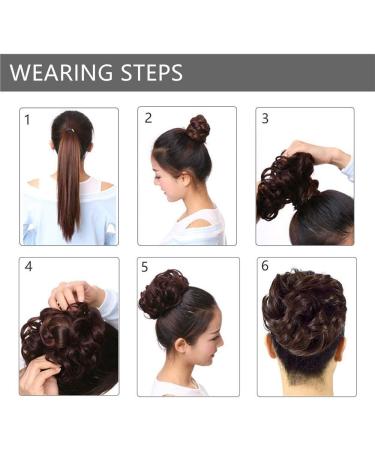 Silk-co Curly Hair Bun Scrunchie in Light Brown - 35g Synthetic Hair Extension - Buy Online on GoSupps.com