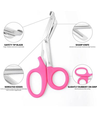 CE Certified Pink 7.5 Utility Bandage Scissor | Tuff Cut Fire Rescue Trauma Shears | Paramedic & Nurse First Aid Medical Scissors - Buy Online on GoSupps.com