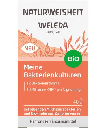 WELEDA Natural Wisdom - Organic Intestinal Flora Supplements with 12 Probiotics & Inulin (40 Gluten-Free Capsules) - Buy Online on GoSupps.com