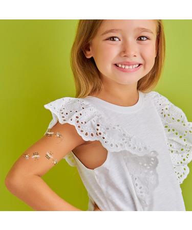 Premium Waterproof Metallic Foil Temporary Bee Flash Tattoos - Set of 10 | Kids Party Favors - Buy Online on GoSupps.com