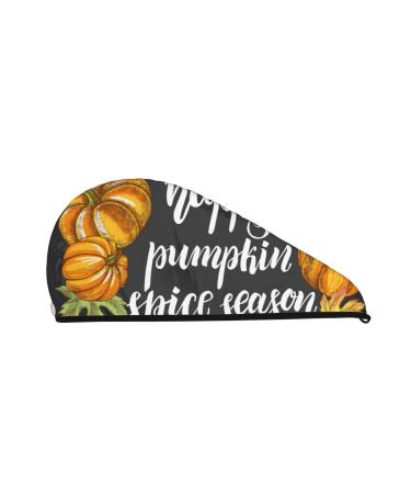Autumn Harvest Pumpkins Microfiber Hair Towel Soft Super Absorbent Hair Towel Wrap for Women Coral Velvet Quick Dry Hair Cap for Long Curly and Thick Hair