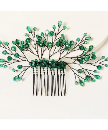 Ipetboom Green Branches and Leaves Hair Comb Rhinestone Hair Wedding D cor Bridal Hair Comb Bride Hair Clip Bride Wedding Hair Comb Styling Hair Clips Crystal Banquet Leaf Metal - Buy Online on GoSupps.com