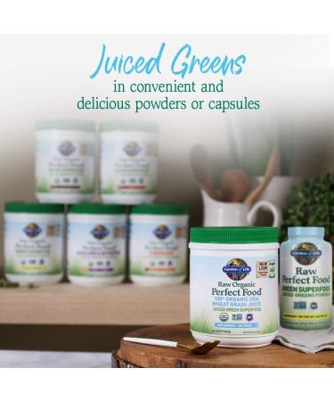 Garden of Life Raw Organic Perfect Food Wheat Grass Juice - Green Superfood Powder 60 Servings, 8.46oz - Non-GMO, Vegan, Gluten & Stevia Free - Buy Online on GoSupps.com