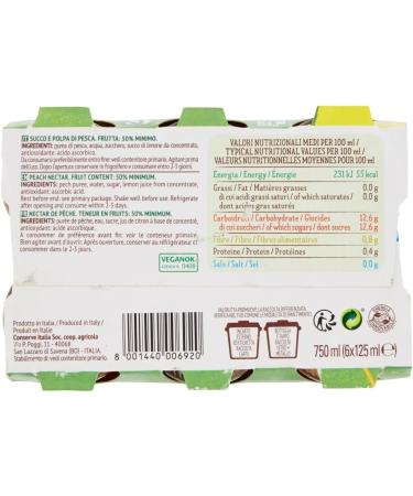 Valfrutta Succhi di Frutta Pasca Lot de 48 jus de fruits aux p ches italiennes boisson sans alcool 125 ml + 1 bo te de th glac San Benedetto au citron sans sucre 330 ml - Buy Online on GoSupps.com