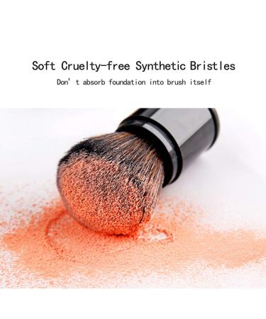 RN BEAUTY Retractable Powder Brush Set - Professional Mineral Blending Brushes with Cover, Black - Buy Online on GoSupps.com