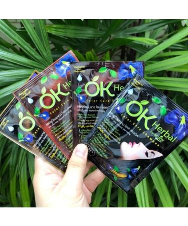 OK HERBAL Color Care Shampoo Dark Brown - Herbal Hair Color Change (30ml) | Shop Internationally - Buy Online on GoSupps.com