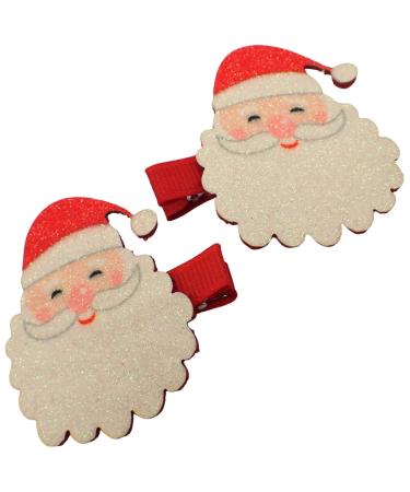 Topkids Accessories Christmas Hair Clips for Girls Hair Clips Women Cute Festive Themed Crocodile Clips Hair Pairs and Single Small Hair Clips Christmas Polar Bear and Penguin Curl Clips (Santa Claus)