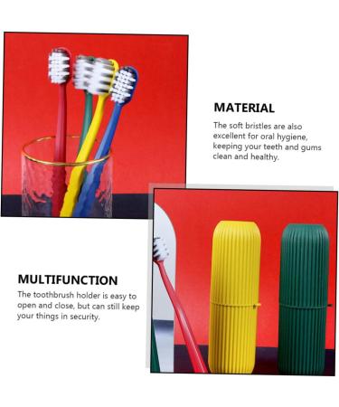 Minkissy 1 Set 8 Toothbrush Covers - Child Home Plastic Holder Box - Yellow - International Shipping Available - Buy Online on GoSupps.com