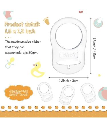 15-Piece Soft Silicone Pacifier Clip Holders with Transparent Adapter Rings for Baby Pacifiers - Buy Online on GoSupps.com