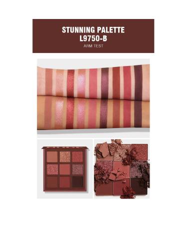 Quxunzzz 9Colorful Eyeshadow Palette - Matte & Shimmer Glitter, Waterproof & Long Lasting - Set B - Buy Online on GoSupps.com