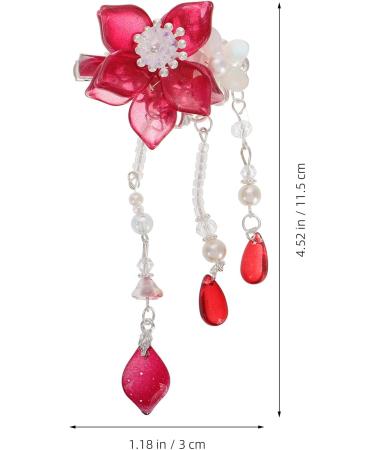 Lurrose 1 Pair Chinese Hair Clip Tassel Flower Hair Clips Hair Barrettes Sweet Hair Pins Hanfu Hair Accessories For Girl Teens Kids Toddlers - Buy Online on GoSupps.com