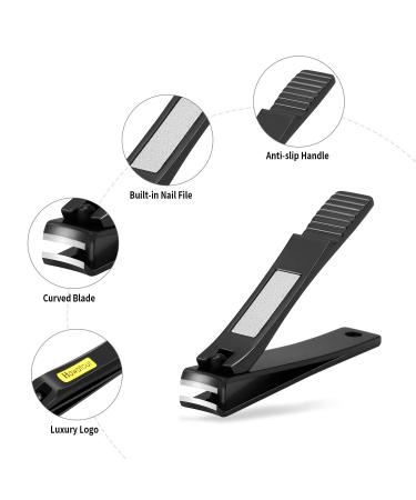 HAWATOUR Nail Clippers Set with Ultra Sharp Fingernail and Toenail Cutters in Black Tin Case - Buy Online on GoSupps.com
