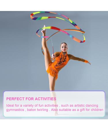 SAVITA Dance Ribbons - 78.7 Inch Gymnastics Ribbon Streamers for Kids & Adults - Twirling Ribbons with Dancer Wand - Perfect for Dancing Training & Birthday Parties - 2pcs - Buy Online on GoSupps.com