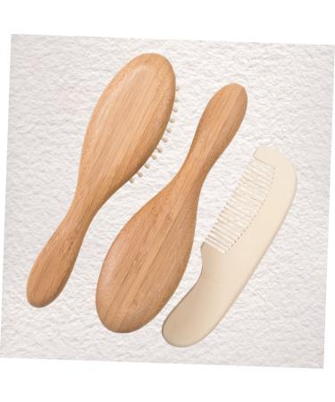 Baby Bath Set with Massage Brush, Wooden Comb, and Bamboo Hairbrush - 3pcs Kids Suit for Newborns and Toddlers - Buy Online on GoSupps.com