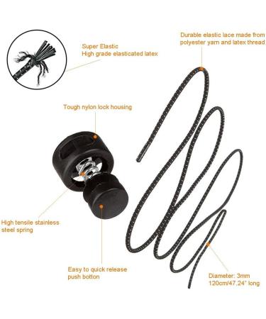 Yoczox Elastic Laces - 120cm Quick Lace-Up System Speed Locks & Comfort Senkel for All Shoe Types - 1 Pair Orange - Buy Online on GoSupps.com