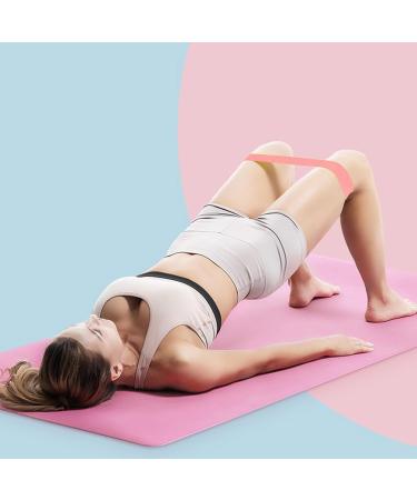 Yoga Resistance Band Set - 5 Levels (5/10/20/30/40LB) for Home Gym - Elastic Exercise Bands in Pink - Ideal for All Fitness Levels - Buy Online on GoSupps.com