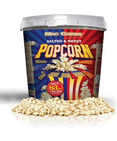 MacCorns Salted & Sweet Popcorn Mix 500g Mega Bucket | Gluten-Free, Nut-Free, Dairy-Free | 10ltr Bucket | Traditionally Popped | Pack of 1 - Buy Online on GoSupps.com