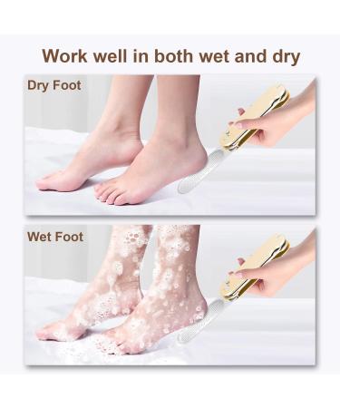 Foldable Foot Rasp File Callus Remover 3 in 1 Stainless Steel Pedicure Foot Scraper with 3 Sides to Remove Cracked Heels Hard Skin Smooth Feet Can Be Used Wet or Dry Skin(Champagne) - Buy Online on GoSupps.com