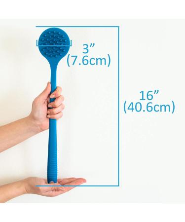 EOT Wellness Bendable Silicone Back & Scalp Scrubber - Long Handled Bath Shower Brush & Shampoo Massager (Blue Sapphire) - Buy Online on GoSupps.com