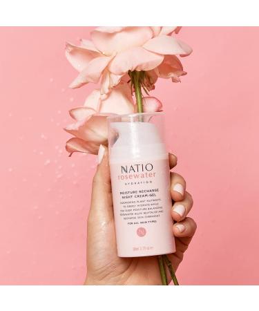 Natio Australia Rosewater Hydration Night Cream-Gel 2.7 oz | Moisturizer with Shea Butter for All Skin Types - International Shipping Available - Buy Online on GoSupps.com